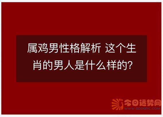 属鸡男性格解析 这个生肖的男人是什么样的?