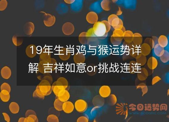 19年生肖鸡与猴运势详解 吉祥如意or挑战连连