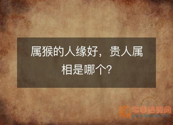 属猴的人缘好,贵人属相是哪个?