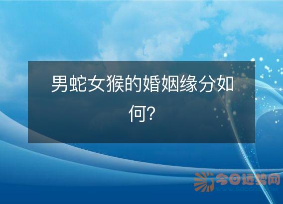 男蛇女猴的婚姻缘分如何?