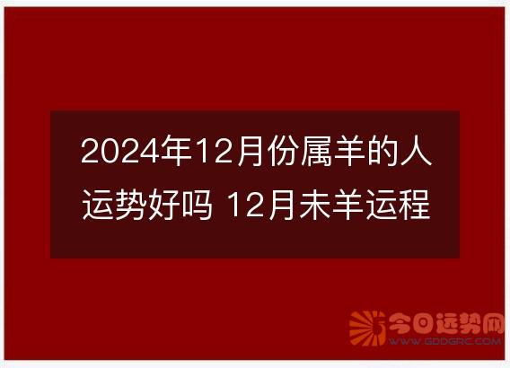 2025年12月份属羊的人运势好吗 12月未羊运程发展趋势