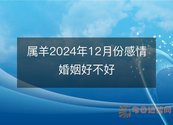 属羊2025年12月份感情婚姻好不好