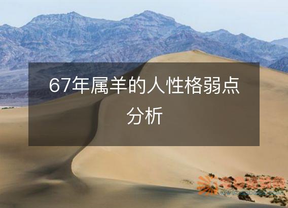 67年属羊的人性格弱点分析