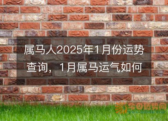 属马人2025年1月份运势查询,1月属马运气如何