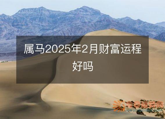 属马2025年2月财富运程好吗