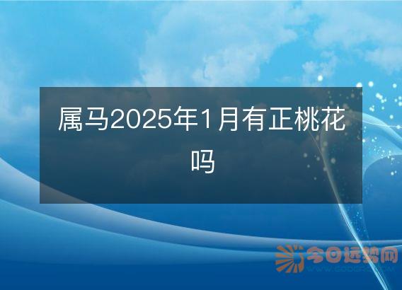属马2025年1月有正桃花吗