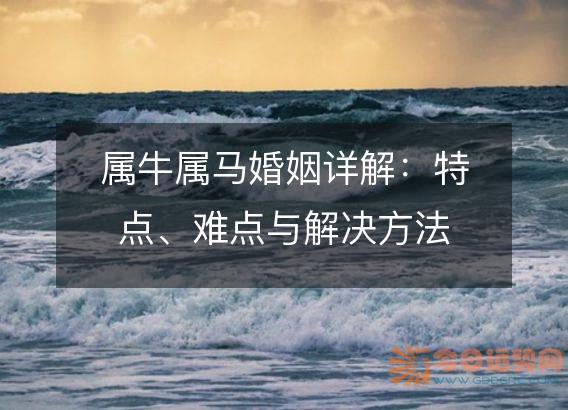 属牛属马婚姻详解:特点、难点与解决方法