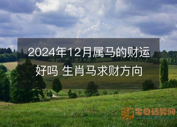 2025年12月属马的财运好吗 生肖马求财方向