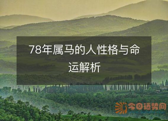 78年属马的人性格与命运解析