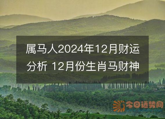 属马人2025年12月财运分析 12月份生肖马财神方位