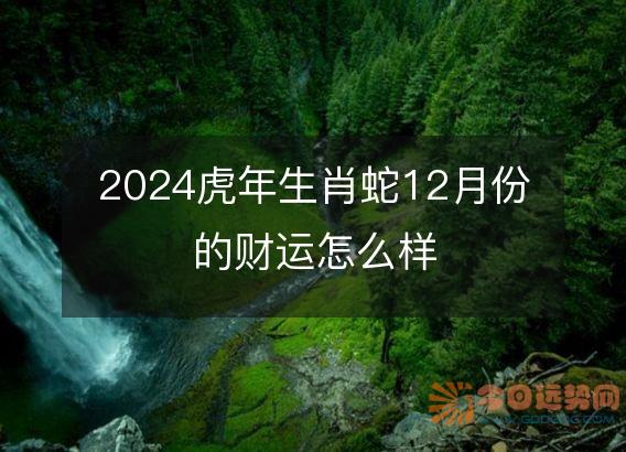 2024虎年生肖蛇12月份的财运怎么样