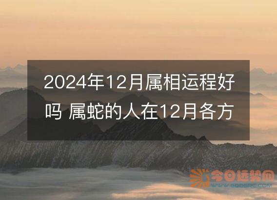 2025年12月属相运程好吗 属蛇的人在12月各方面运势好吗