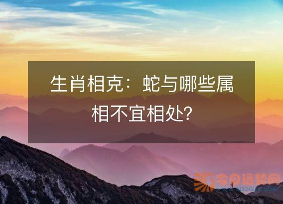 生肖相克:蛇与哪些属相不宜相处?