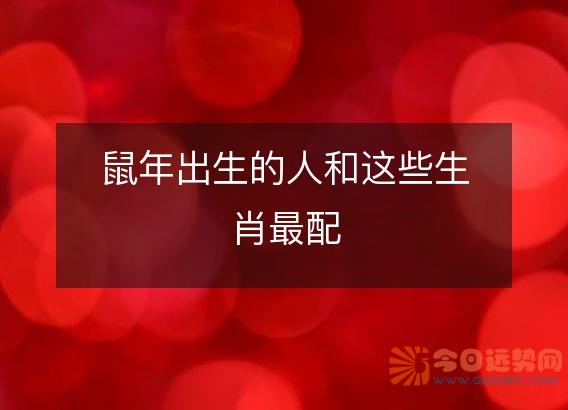 鼠年出生的人和这些生肖最配