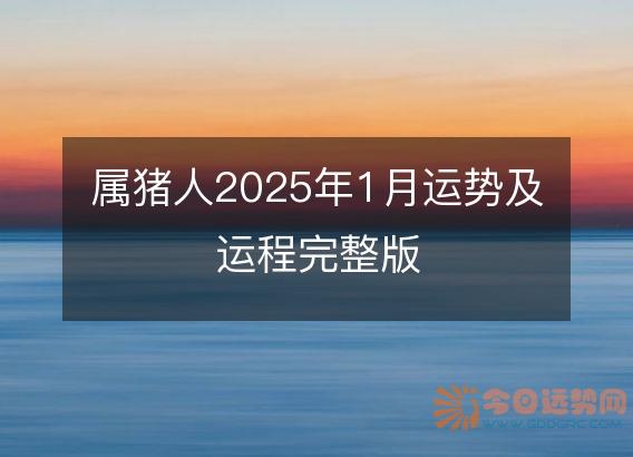 属猪人2025年1月运势及运程完整版