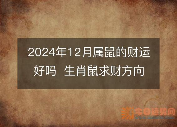 2025年12月属鼠的财运好吗  生肖鼠求财方向
