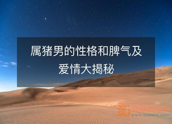 属猪男的性格和脾气及爱情大揭秘