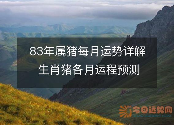 83年属猪每月运势详解 生肖猪各月运程预测