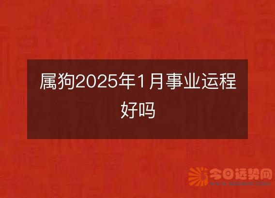 属狗2025年1月事业运程好吗