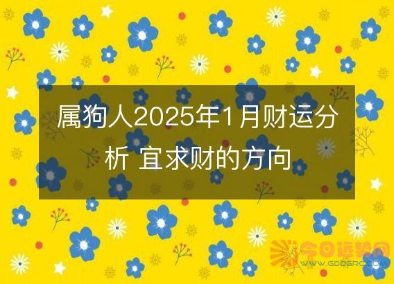 属狗人2025年1月财运分析 宜求财的方向