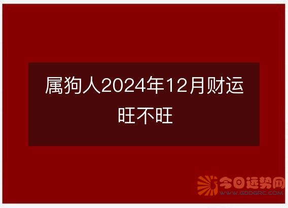 属狗人2025年12月财运旺不旺