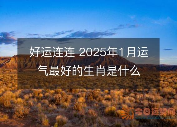 好运连连 2025年1月运气最好的生肖是什么